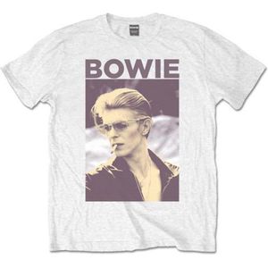 David Bowie - Smoking Heren T-shirt - S - Wit