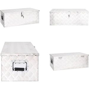 vidaXL Opbergbox 80x39x30 cm aluminium zilverkleurig - Opbergbox - Opbergboxen - Gereedschapskist - Opbergkist
