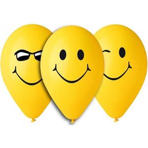 Happy face ballonnen 5 stuks 30cm