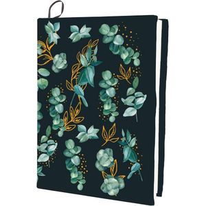 CRASPIRE Leaf Stretchy Book Cover Plant Blackish Green Washable Reusable Large Nylon Book Sleeve Book Protector Elastic Notebook Wraps for 9x11 inch Hardcover Books Textbook Gift