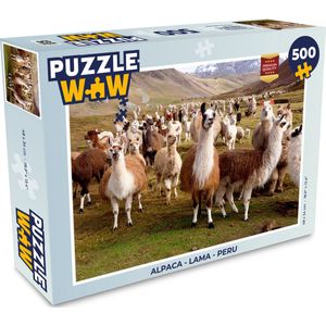 Puzzel Alpaca - Lama - Peru - Legpuzzel - Puzzel 500 stukjes