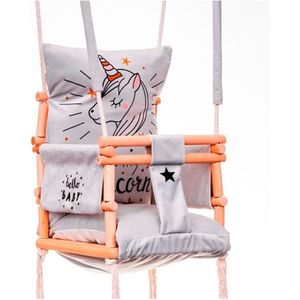 Luxe houten 3 in 1 handgemaakte unicorn meegroei baby schommel en kinder schommel - Baby swing – Schommel die meegroeit met je kindje - Schommelstoel - Schommels