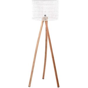 LABEL51 Stripe Vloerlamp - Wit - Mangohout