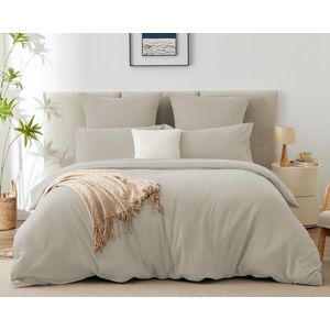 Goodivery ® Beddengoedset van Zachte Microvezel met Stijlvolle Effen Kleuren en Praktische Ritssluiting