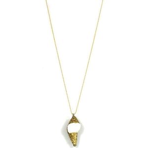 Heaven Eleven - verguld ballchain met schelp hanger