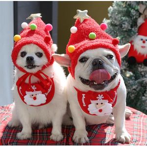 Honden/Katten Hoedje Kerst - Kerstmishoedje - Hondenkleding - Rood - M/L