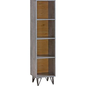 Loftstijl Boekenkast - LOFTER L011 - Metalen poten - planken - 35x163x35 cm - Wotan Eik + beton