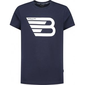 Ballin Amsterdam - Jongens Slim fit T-shirts Crewneck SS - Dark Blue - Maat 16