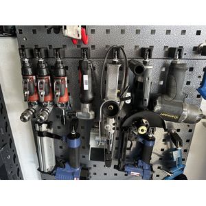 Houder voor Compressor Perslucht gereedschap - wandbevestiging - DIN / Euro koppeling - Rood - Set van 4 stuks