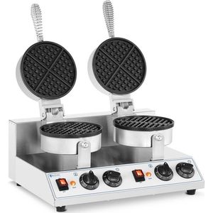 Royal Catering Dubbele wafelijzer - rond- 2.600 W