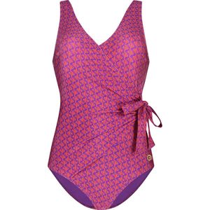 Ten Cate - V-Neck Badpak Coral - maat 40 - Roze/Meerkleurig