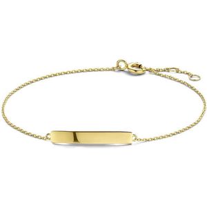 New Bling 9NBG-0248 Gouden Armband - Dames - Plaatarmband - 23 x 4 mm - Ankerschakel - 16 + 1 + 1 cm - 14 Karaat - Goud