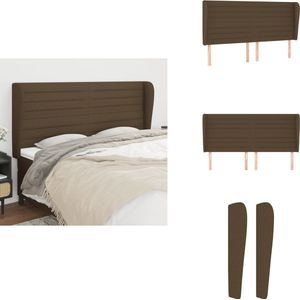 vidaXL Hoofdbord - Hoofdborden - Hoofdeinde - Houten Hoofdbord - Hoofdbord met randen 203x23x118/128 cm stof donkerbruin