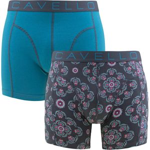 Cavello heren 2P boxers flower print blauw & grijs