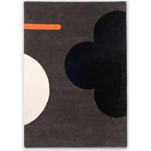 Orla Kiely - Orla Kiely Geo Flower Graphite 060605 Vloerkleed - 160x230  - Rechthoek - Laagpolig Tapijt - Modern - Meerkleurig