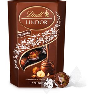 Lindt LINDOR Hazelnoot melkchocolade bonbons 200 gram - 16 zacht smeltende chocolade bonbons