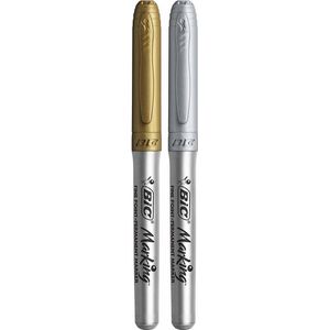 BIC 900341 permanente marker Goud, Zilver Kogelpunt 24 stuk(s)