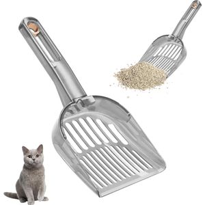Kattenbakschep, kattenbakschep voor kattenbak, kattenschep voor kattentoilet, kattenschep met push-pullvakken, dikke en fijne gatafstand voor snel uitlopen van zand
