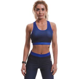 Gold's Gym Ladies Sublimated Sports Crop Top - Navy - M