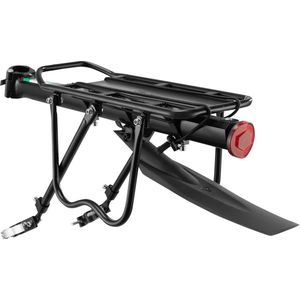 ROCKBROS Bagagedrager - Bicycle Rear Rack MTB Seatpost Mount - Drager met reflector en spatbord - Universele snelle installatie - 50kg-75kg - Zwart