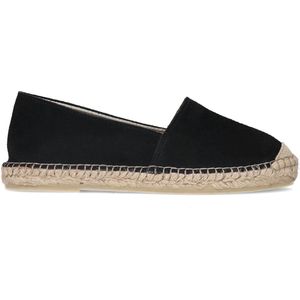 Manfield - Dames - Zwarte suède espadrilles - Maat 41