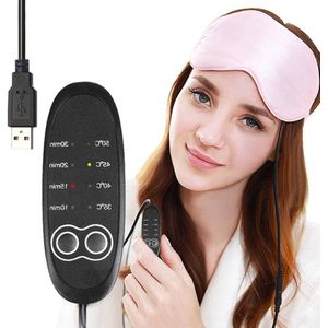 Ultradun verwarmd USB-damp oogmasker voor slaap - afneembare verwarmbare oogschelp - herbruikbaar - kantoor, hotel, thuis
