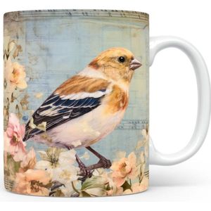Mok met Sneeuwgors Beker voor koffie of tas voor thee, cadeau voor dierenliefhebbers, moeder, vader, collega, vriend, vriendin, kantoor