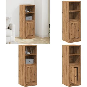 vidaXL Hoge kast 36x35,5x103,5 cm bewerkt hout artisanaal eikenkleurig - Hoge Kast - Hoge Kasten - Kast - Opbergkast
