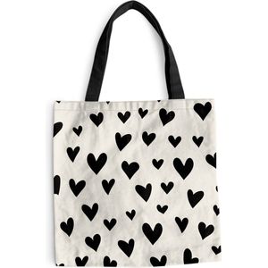 Schoudertas - Strandtas - Shopper Valentijn - Romantisch cadeau - Patronen - 40x40 cm - Katoenen tas