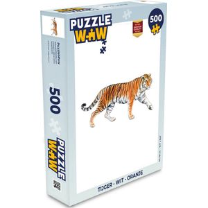 Puzzel Tijger - Wit - Oranje - Legpuzzel - Puzzel 500 stukjes