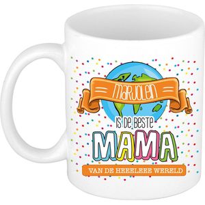 Bellatio Decorations Naam mok mama Marjolein - wit - de beste - keramiek - 300 ml - Moederdag / verjaardag