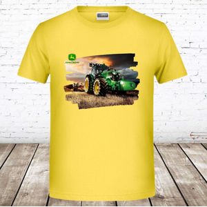 Trekker shirt kind John Deere geel -James & Nicholson-122/128-t-shirts jongens
