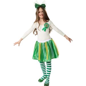 dressforfun - St. Patrick's Day-tutu in de nationale kleuren voor kids 116/128 - verkleedkleding kostuum halloween verkleden feestkleding carnavalskleding carnaval feestkledij partykleding - 302566
