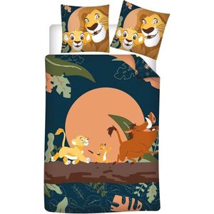 Disney Lion King Dekbedovertrek, Jungle - Eenpersoons - 140 x 200 / 65 x 65 cm - Polykatoen