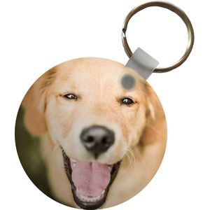 Sleutelhanger - Glinstering in de ogen van deze Labrador Retriever - Plastic - Rond - Uitdeelcadeautjes