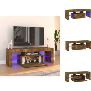 vidaXL TV-meubel RGB LED-verlichting - 120 x 35 x 40 cm - Gerookt eiken - Kast