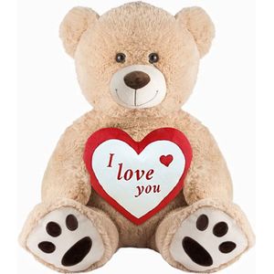 Pluche Knuffel Teddybeer met Hart 100 cm – Grote XXL Beer - Teddybeer 100cm – XL Knuffelbeer extra Groot – Speelgoed Teddy Bear voor Kinderen Jongens Meisjes Baby Knuffeldier - Luxe Reuze Teddy Plush