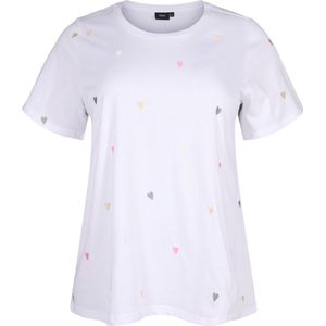 ZIZZI VELIN S/S STRAIGHT TEE Dames T-shirt - White - Maat S (42-44)