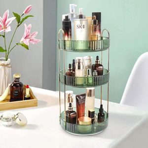 Make Up Organizer 360° Rotatable - Grote Capaciteit Cosmetica Organizer - 3 Laags Make Up Opbergdoos - Make Up Opslag - Groen