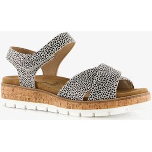 Hush Puppies leren dames sandalen met print - Wit - Uitneembare zool - Maat 37