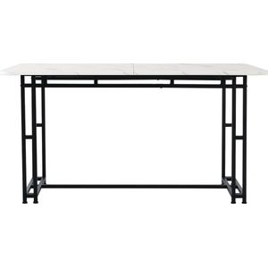 120x70cm lichte luxe eettafel, (1 stuk), metalen frame rechthoekige eettafel gemaakt van moderne keukentafel met metalen poten voor eetkamer woonkamer, zwarte tafelpoten