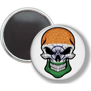 Button Met Magneet - Schedel Vlag India - NIET VOOR KLEDING