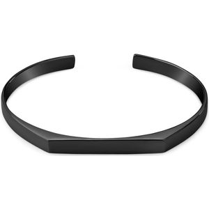 Lucleon - Heren - Roestvrij Staal Armband - Zwart