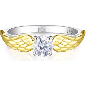 Feathra - 14k Geelgouden Harry Potter Gouden Snaai Moissanite Ring met Gevleugelde Accenten - 3 karaat