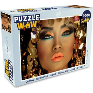 Puzzel Vrouw - Cleopatra - Goud - Sieraden - Make up - Luxe - Legpuzzel - Puzzel 1000 stukjes volwassenen