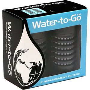 WatertoGo Waterfilter 2 Stuks Filters Zwart – BPA Vrij - Geschikt voor alle formaten WatertoGo Waterflessen - Geschikt Voor Dagelijks Gebruik Met Behoud van de Essentiële Mineralen - Filtert Ook PFAS en Virussen