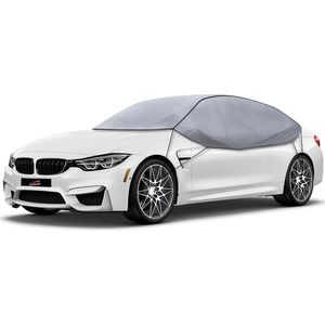 CarPassion Classic Autohoes - Halfcover - Beschermhoes - Waterdicht & Vorstbestendig - Grijs -Maat XL - 295 x 130 x 68 cm