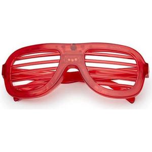 Freaky Glasses® - LED shutter bril basic - lichtgevende bril - LED brillen - Feestbril - Party - Festival - Rave - rood