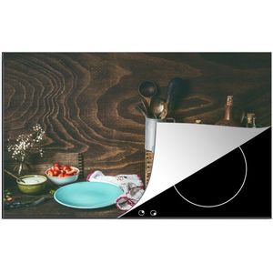 KitchenYeah® Inductie beschermer 78x52 cm - Rustiek - Fruit - Keukengerei - Aardbei - Kookplaataccessoires - Afdekplaat voor kookplaat - Inductiebeschermer - Inductiemat - Inductieplaat mat