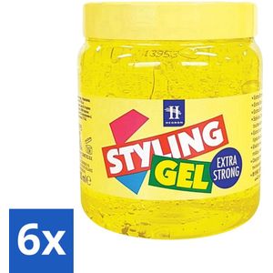 Hegron - Styling Haargel - Extra Strong - Voor Sterke Fixatie - 500 ml - Voordeelverpakking - 6 stuks